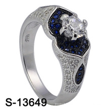 Joyería de moda 925 anillo de plata esterlina con azul CZ (S-13649)
